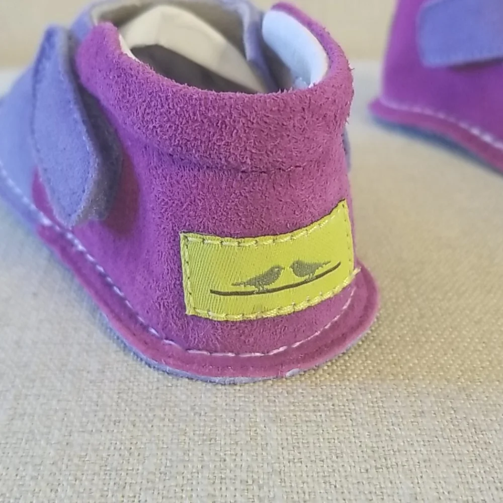 Pipit Toddler Flower Suede Shoes in Lilac/Fuschia